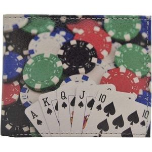 Leather Bi-fold Playing Cards & Poker Chips Wallet  Men Wallet